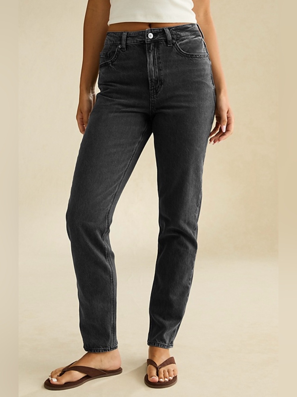 American Eagle Outfitters Black Mom Straight Jeans